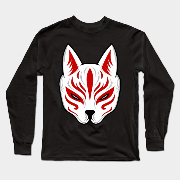 Kitsune Mask Long Sleeve T-Shirt by Dylante